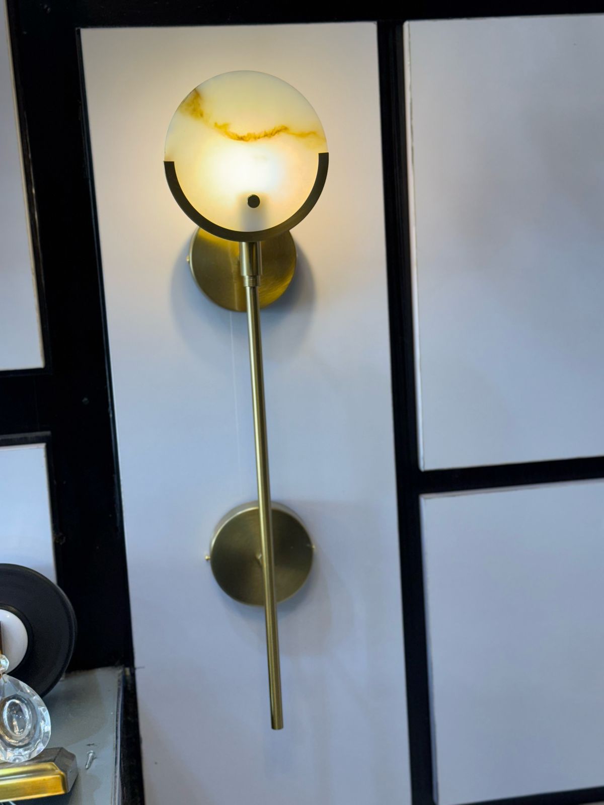 E14 Modern Marble & Gold Wall Light