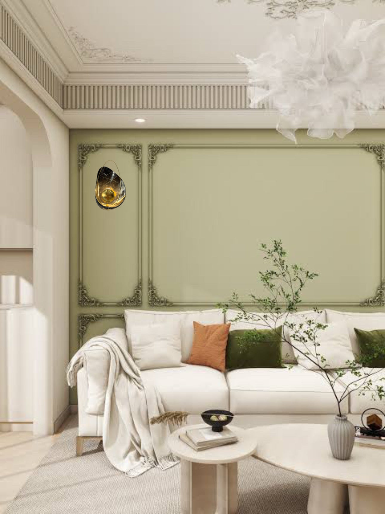 Marbel Shell Nordic Wall Sconce- Builtin LED