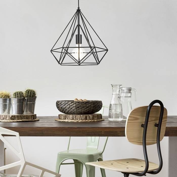 Sparkling Diamond Drop Pendant Lamp – Vintage Edison Bulb Elegance