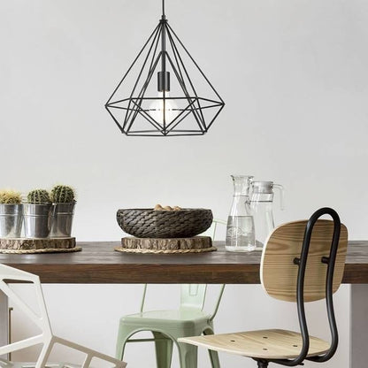Sparkling Diamond Drop Pendant Lamp – Vintage Edison Bulb Elegance