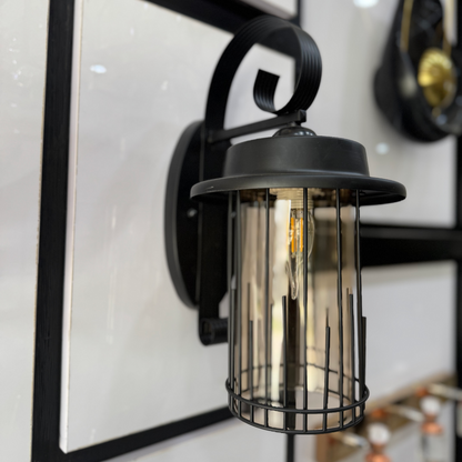 Sleek Black Metal Wall Lantern – Perfect for Indoors, Entrances & Lobbies