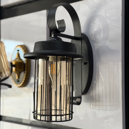 Sleek Black Metal Wall Lantern – Perfect for Indoors, Entrances & Lobbies