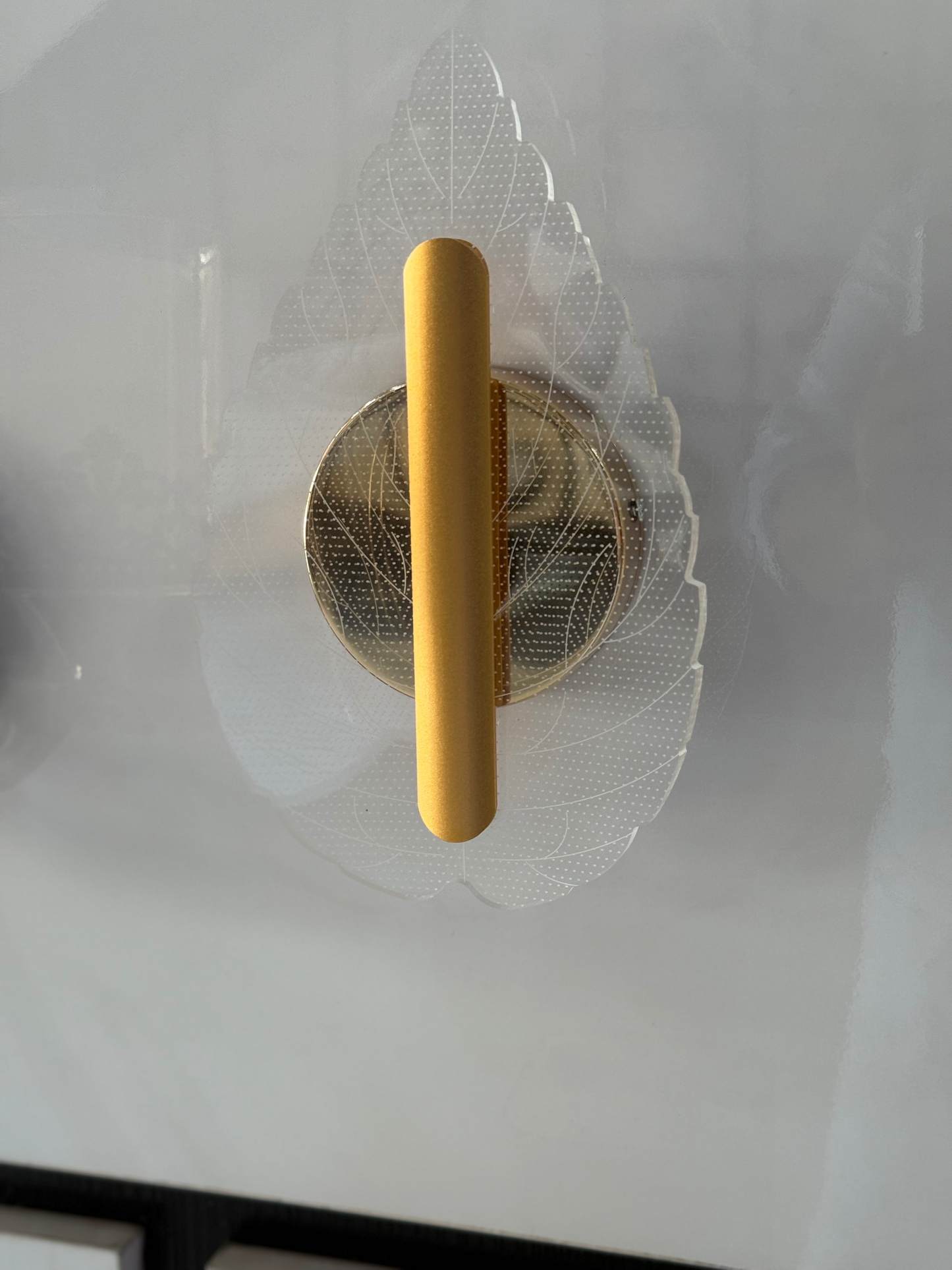 Leaf Shape 3D Wall Lamp – Metal Frame with Acrylic Glass